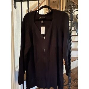 Women's Size 26/28 Lane Bryant Sweater Zip Up Black  NWTS!